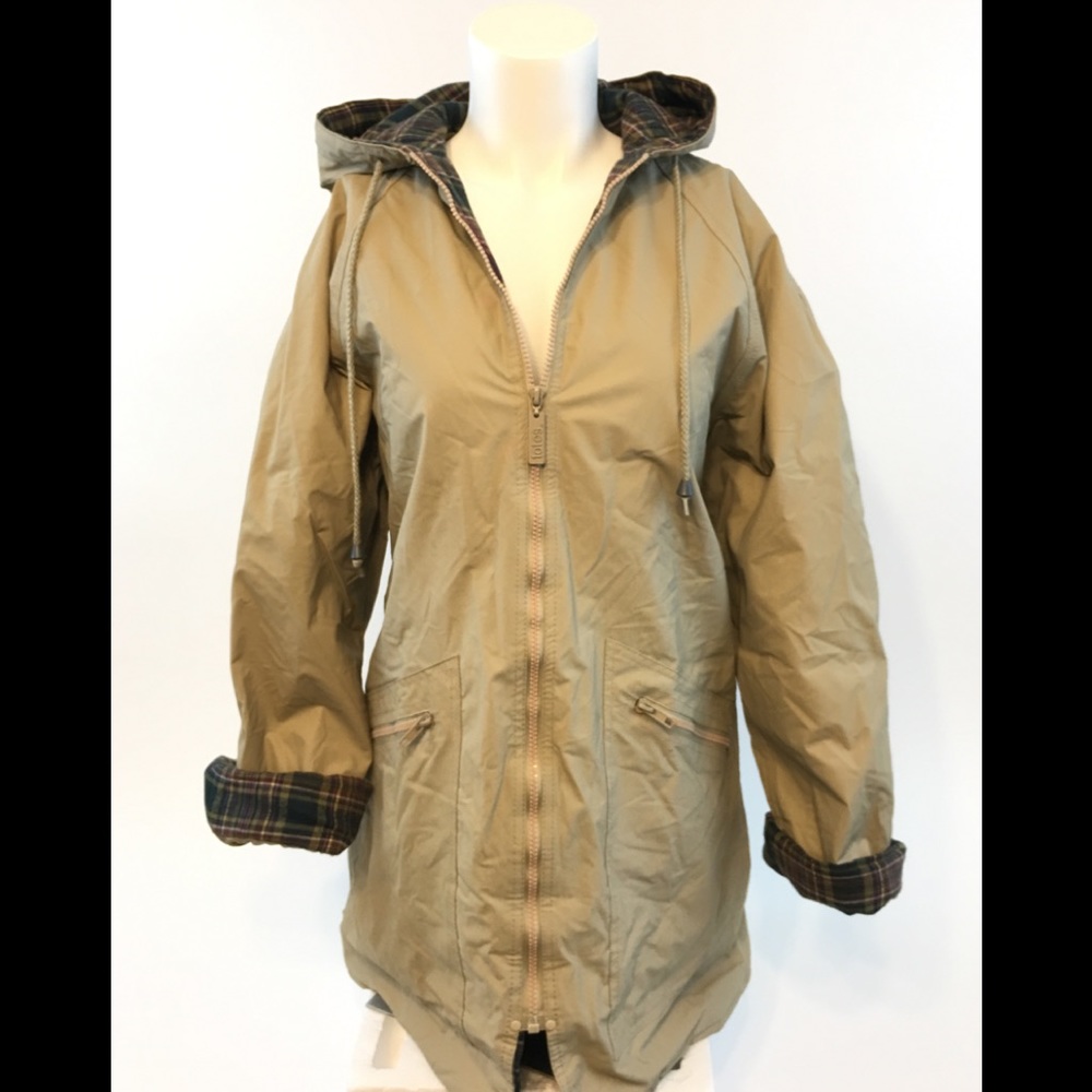 Totes Raincoat Plaid Hood Women’s Size S